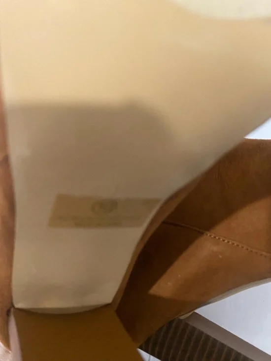 VENUS Cognac Suede Pointed-Toe High-Heel Ankle Boots - Picture 5 of 5